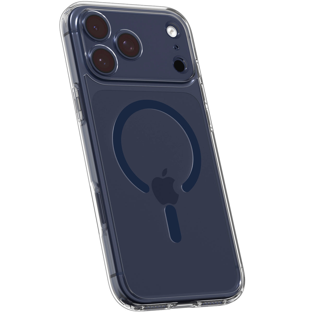 Handyhülle für iPhone 17 Pro, Spigen Ultra Hybrid Mag mit MagSafe, Transparent-Dunkelblau