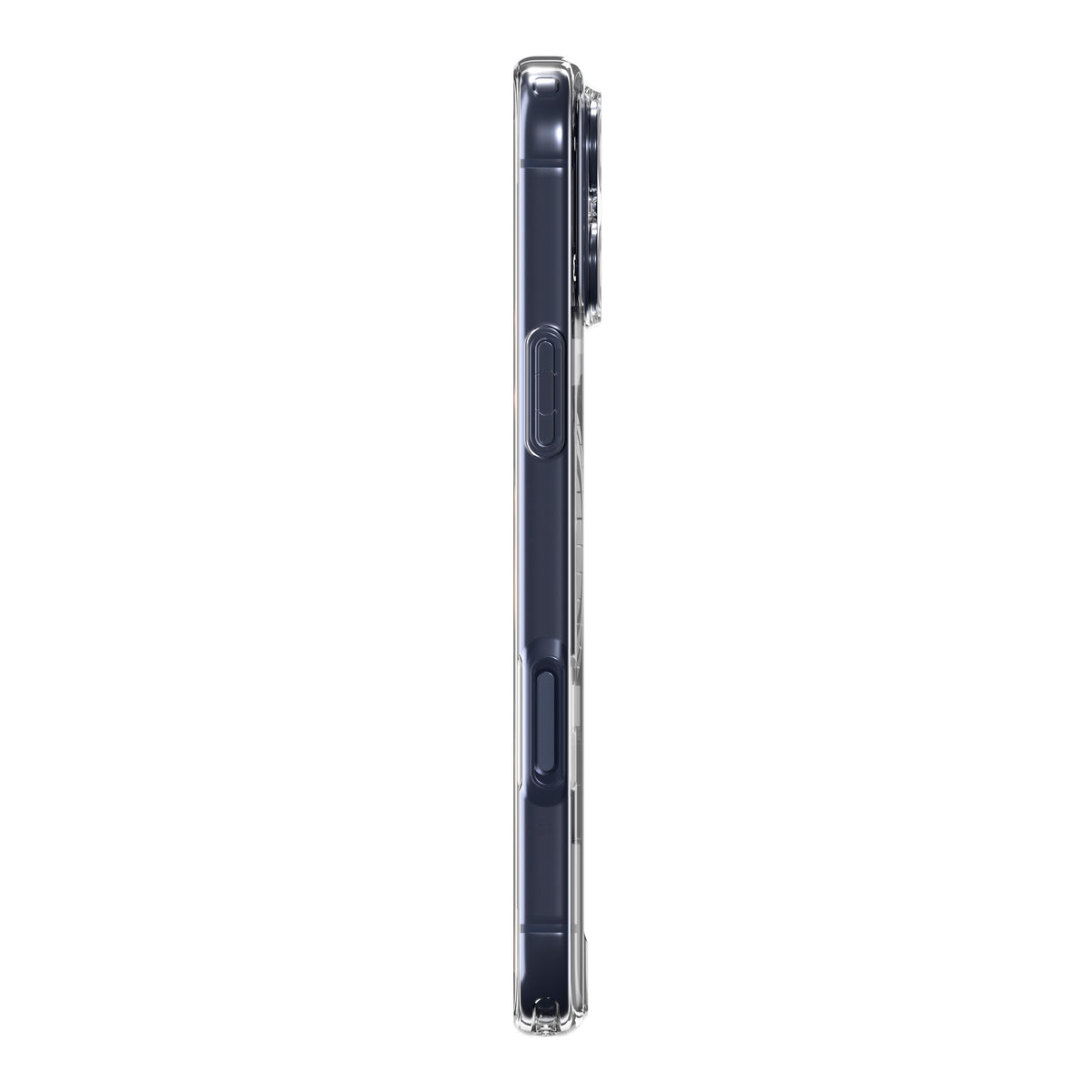 Handyhülle für iPhone 17 Pro, Spigen Ultra Hybrid Mag mit MagSafe, Transparent-Dunkelblau