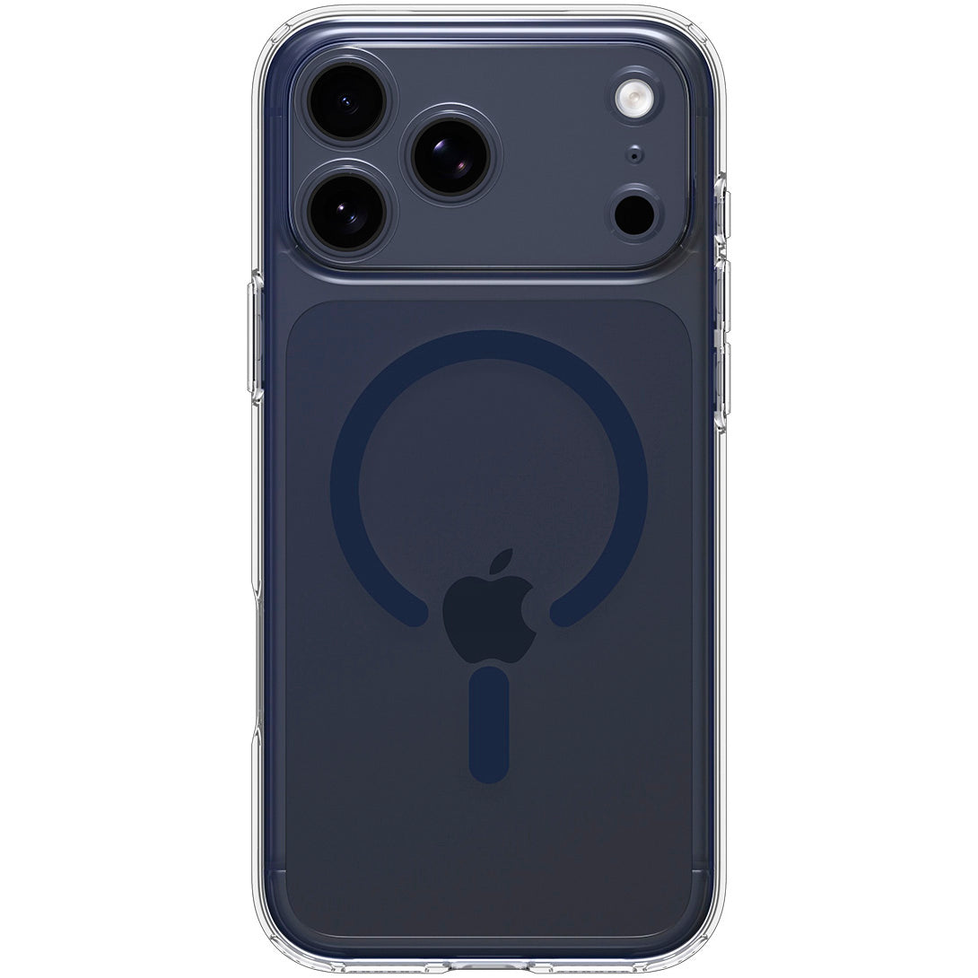 Handyhülle für iPhone 17 Pro Max, Spigen Ultra Hybrid Mag mit MagSafe, Transparent-Dunkelblau