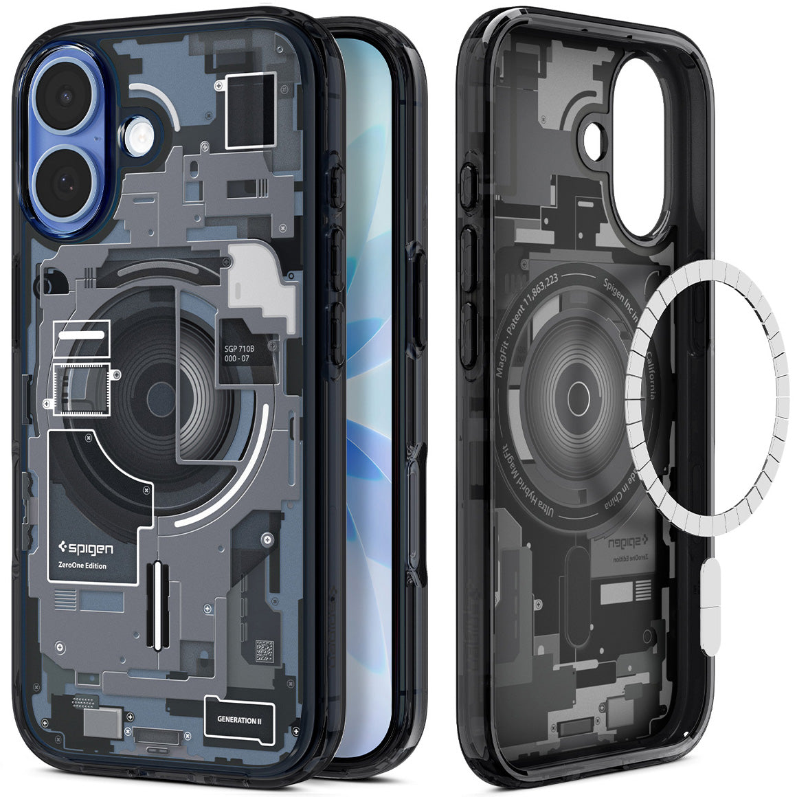 Handyhülle für iPhone 17, Spigen Ultra Hybrid Mag mit MagSafe, Rauchfarben-Grau (Zero One)