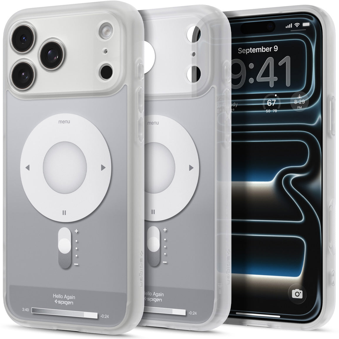 Handyhülle für iPhone 17 Pro Max, Spigen Ultra Hybrid Mag mit MagSafe, Grau-Weiß (Classic)