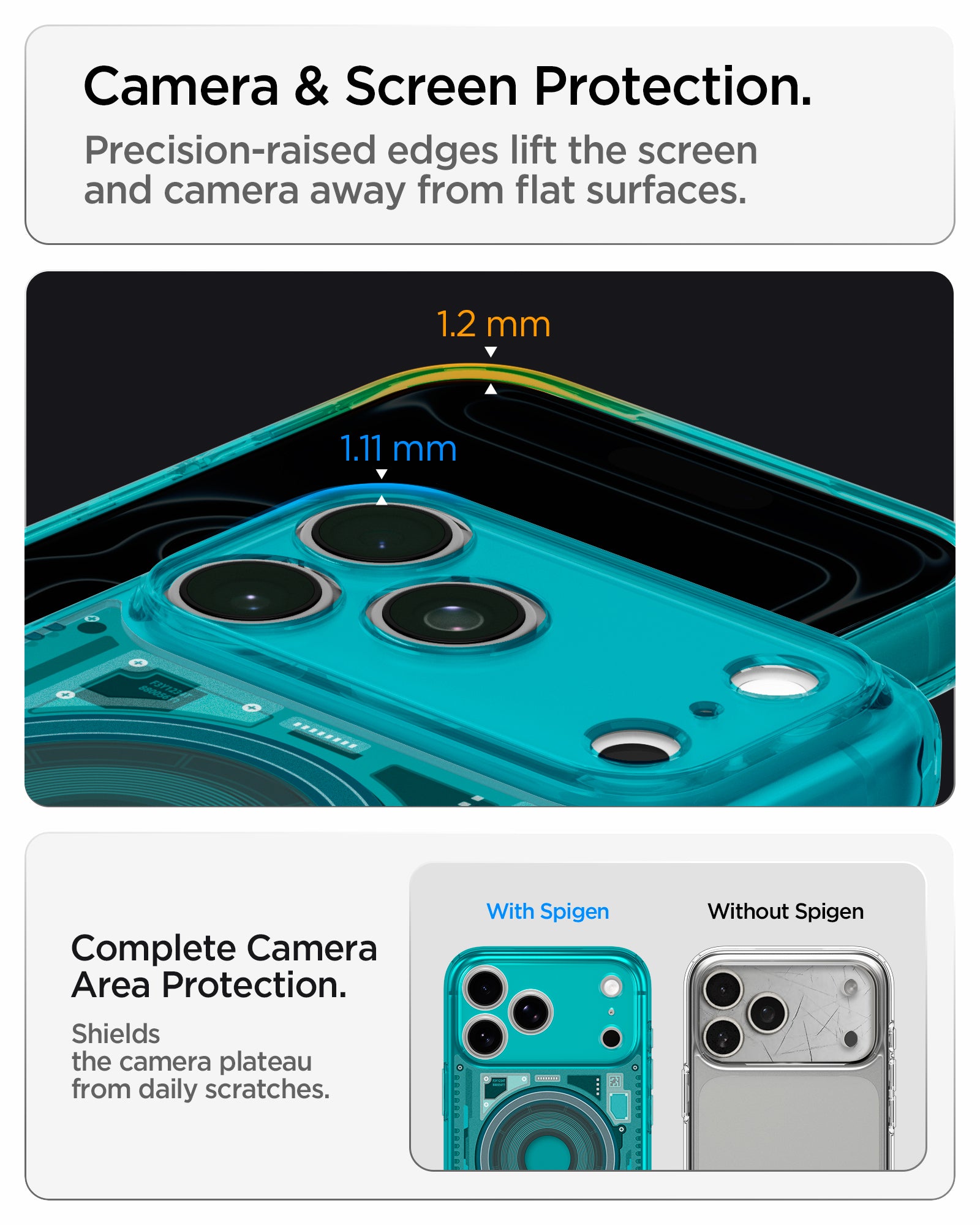 Handyhülle für iPhone 18 Pro / 17 Pro, Spigen Ultra Hybrid Mag mit MagSafe, Türkis (2/16)