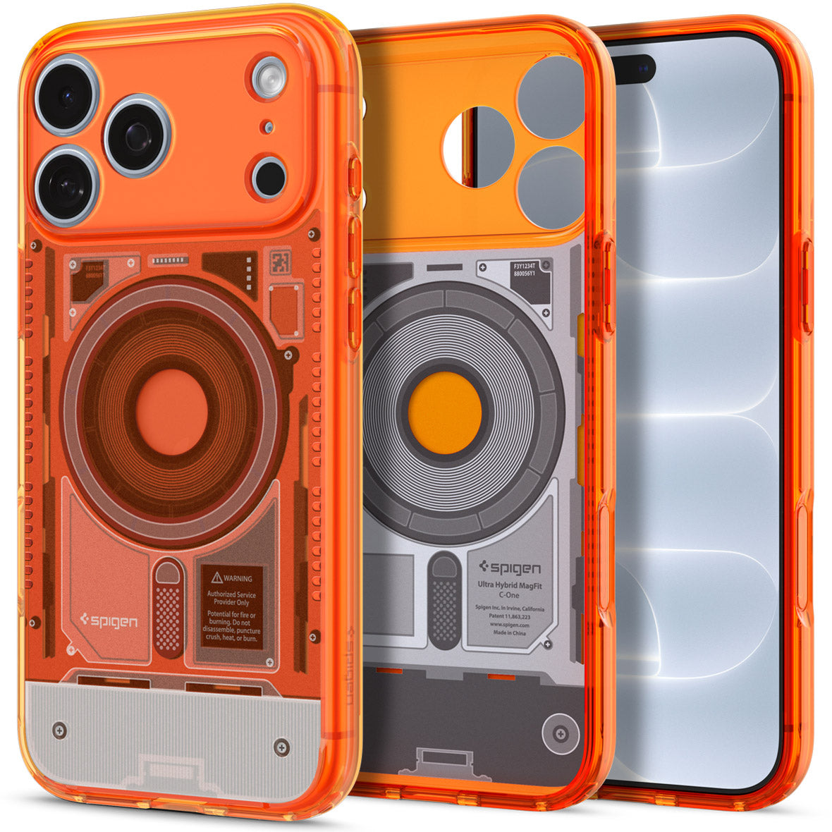 Handyhülle für iPhone 18 Pro / 17 Pro, Spigen Ultra Hybrid Mag mit MagSafe, Orange (1/16)