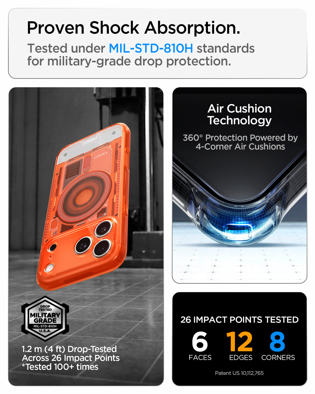 Handyhülle für iPhone 18 Pro / 17 Pro, Spigen Ultra Hybrid Mag mit MagSafe, Orange (6/16)