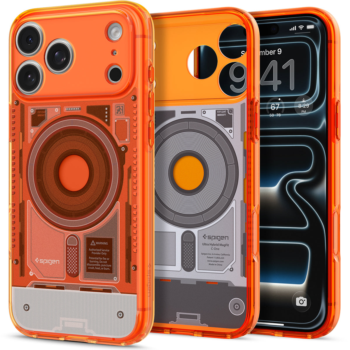 Handyhülle für iPhone 18 Pro / 17 Pro, Spigen Ultra Hybrid Mag mit MagSafe, Orange (8/16)