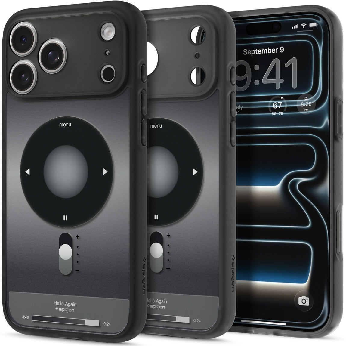 Handyhülle für iPhone 18 Pro, Spigen Ultra Hybrid Mag mit MagSafe, Grau-Schwarz (Classic) (1/14)