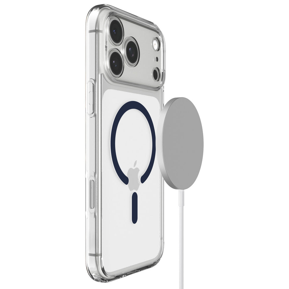 Handyhülle für iPhone 18 Pro, Spigen Ultra Hybrid Mag mit MagSafe, Transparent-Dunkelblau (10/16)