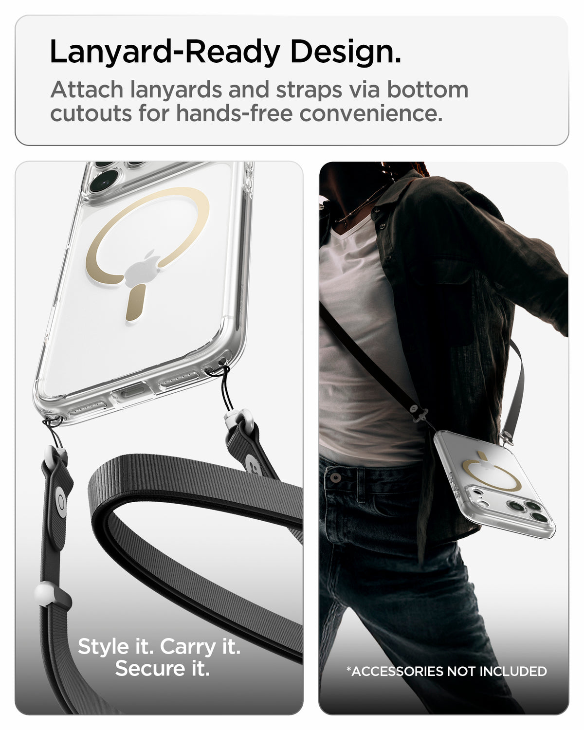 Handyhülle für iPhone 18 Pro, Spigen Ultra Hybrid Mag mit MagSafe, Transparent-Golden (16/16)