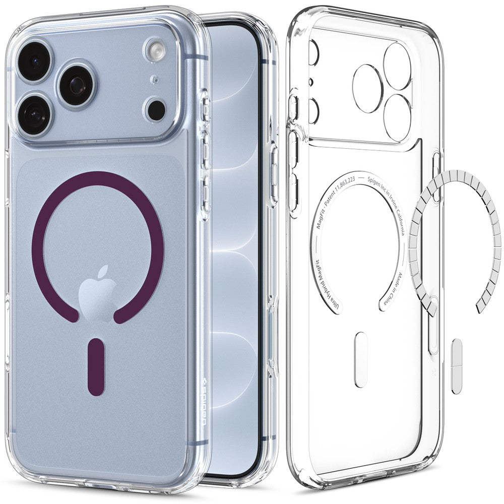 Handyhülle für iPhone 18 Pro / 17 Pro, Spigen Ultra Hybrid Mag mit MagSafe, Transparent-Violett (1/16)