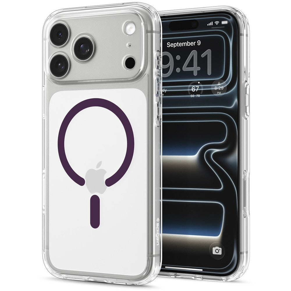 Handyhülle für iPhone 18 Pro / 17 Pro, Spigen Ultra Hybrid Mag mit MagSafe, Transparent-Violett (9/16)