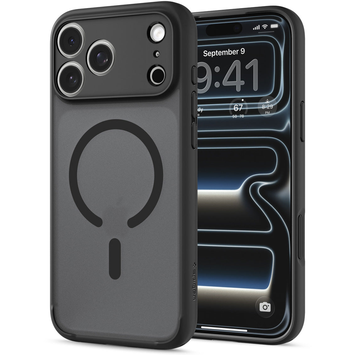 Handyhülle für iPhone 18 Pro, Spigen Ultra Hybrid Mag mit MagSafe, Durchscheinend-Schwarz (9/16)