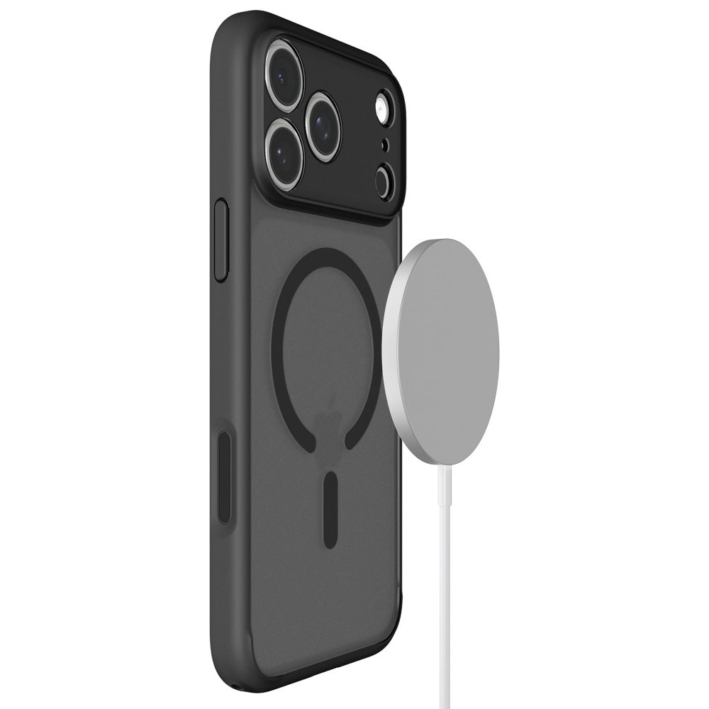 Handyhülle für iPhone 18 Pro, Spigen Ultra Hybrid Mag mit MagSafe, Durchscheinend-Schwarz (10/16)