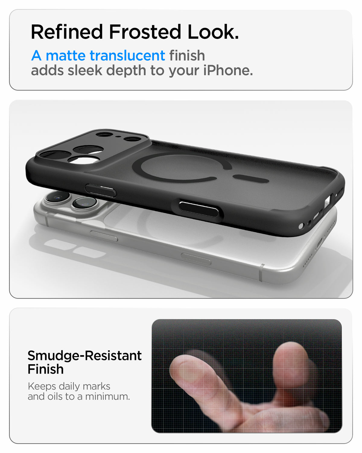Handyhülle für iPhone 18 Pro, Spigen Ultra Hybrid Mag mit MagSafe, Durchscheinend-Schwarz (15/16)