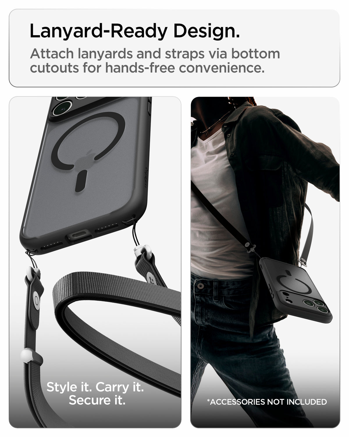 Handyhülle für iPhone 18 Pro, Spigen Ultra Hybrid Mag mit MagSafe, Durchscheinend-Schwarz (16/16)