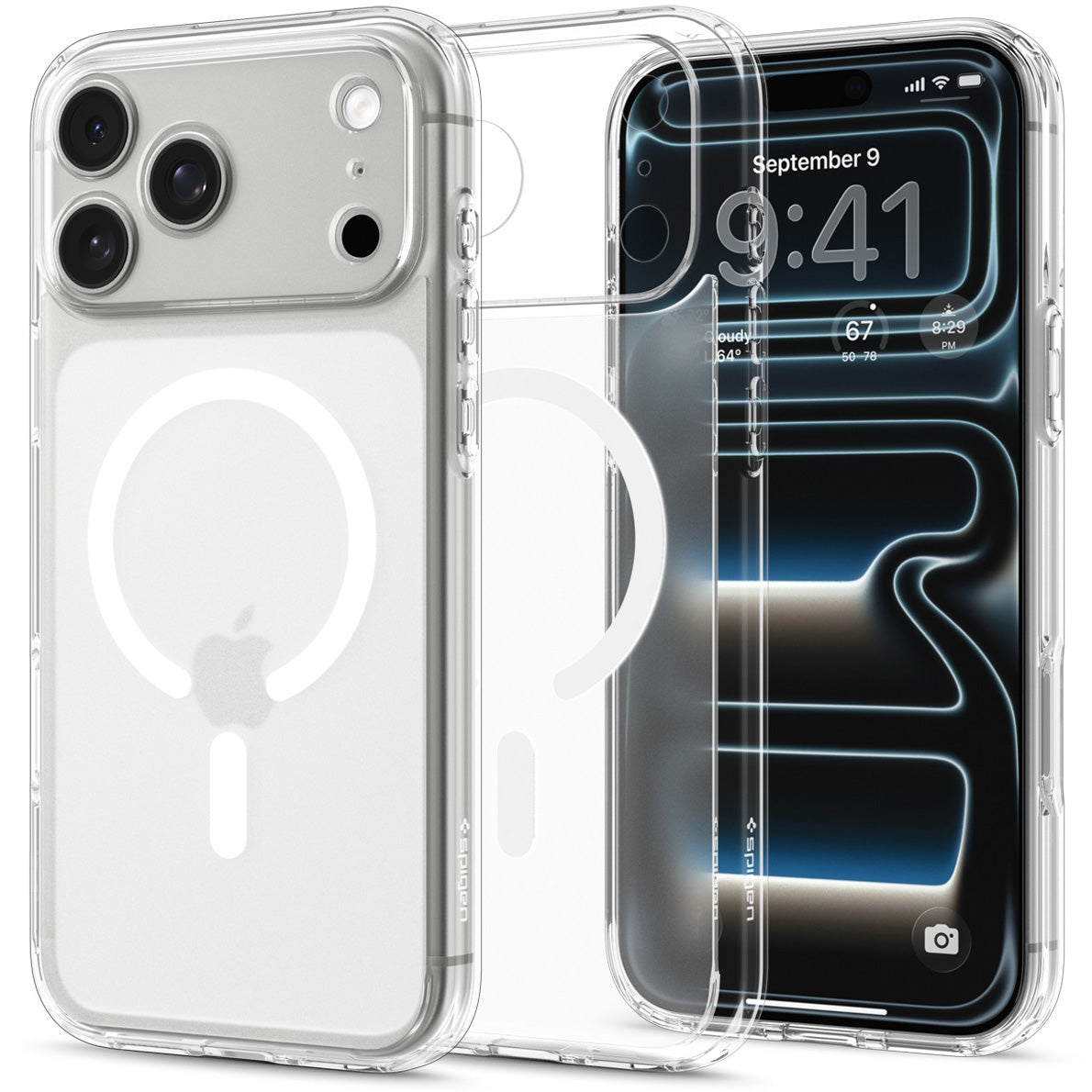Handyhülle für iPhone 18 Pro, Spigen Ultra Hybrid Mag mit MagSafe, Durchscheinend-Weiß (1/16)