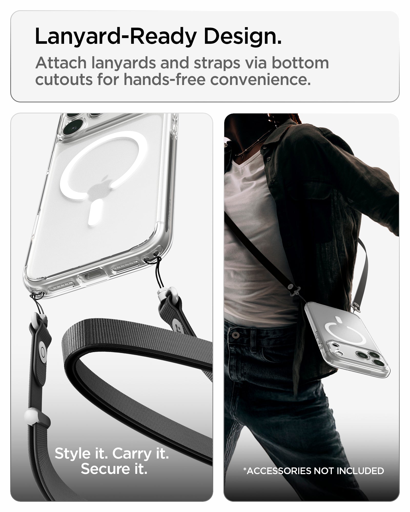 Handyhülle für iPhone 18 Pro, Spigen Ultra Hybrid Mag mit MagSafe, Durchscheinend-Weiß (16/16)