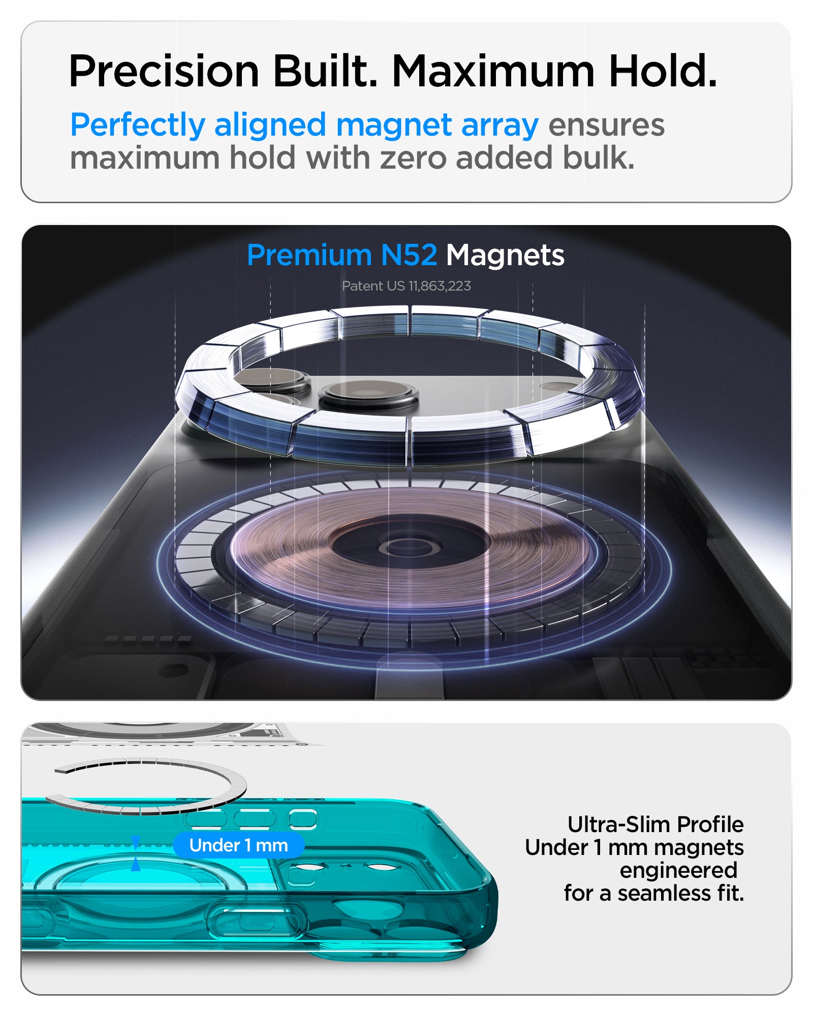 Handyhülle für iPhone 18 Pro Max / 17 Pro Max, Spigen Ultra Hybrid Mag mit MagSafe, Türkis (4/16)