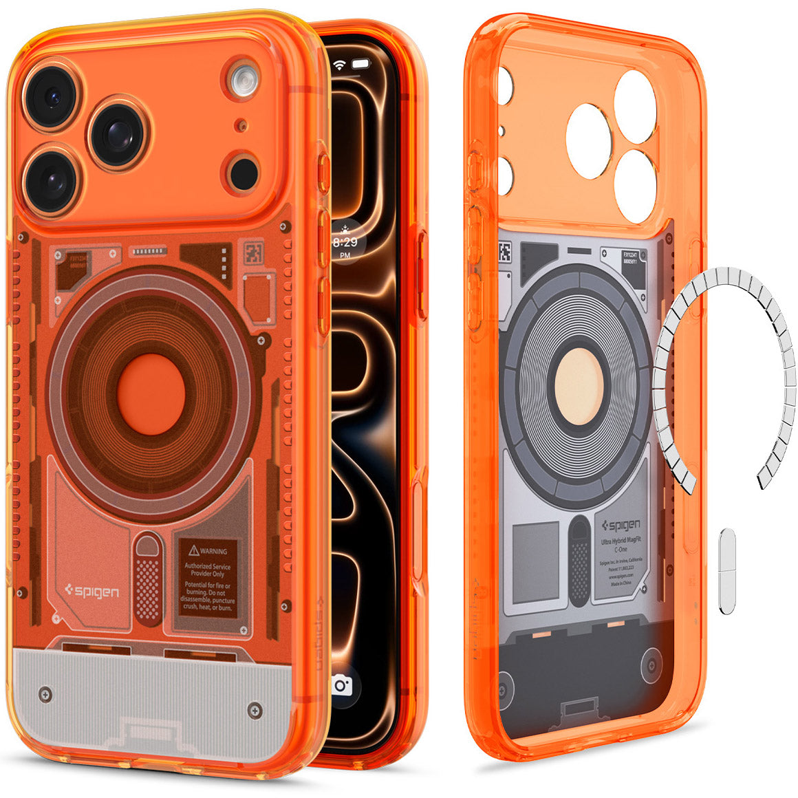 Handyhülle für iPhone 18 Pro Max / 17 Pro Max, Spigen Ultra Hybrid Mag mit MagSafe, Orange (1/16)