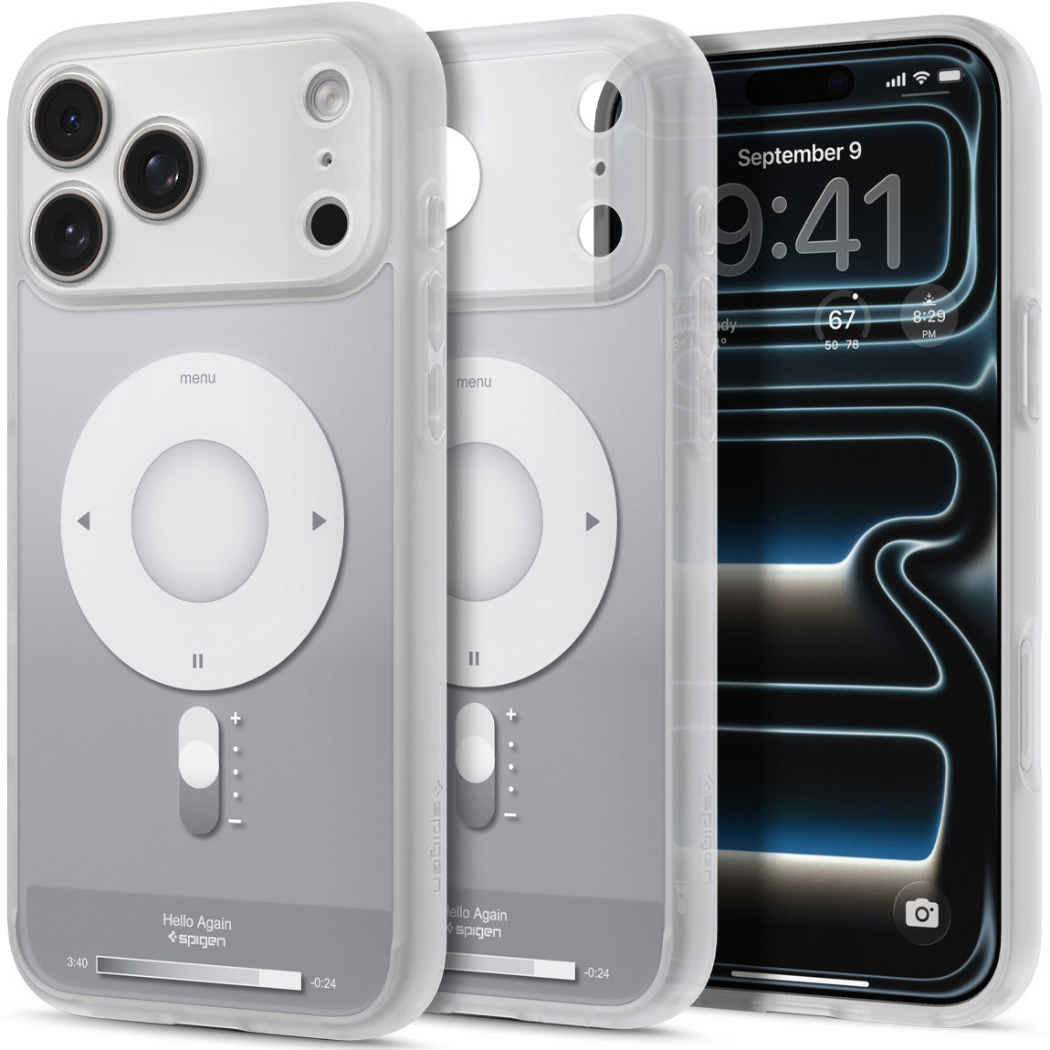 Handyhülle für iPhone 18 Pro Max, Spigen Ultra Hybrid Mag mit MagSafe, Grau-Weiß (Classic) (1/14)