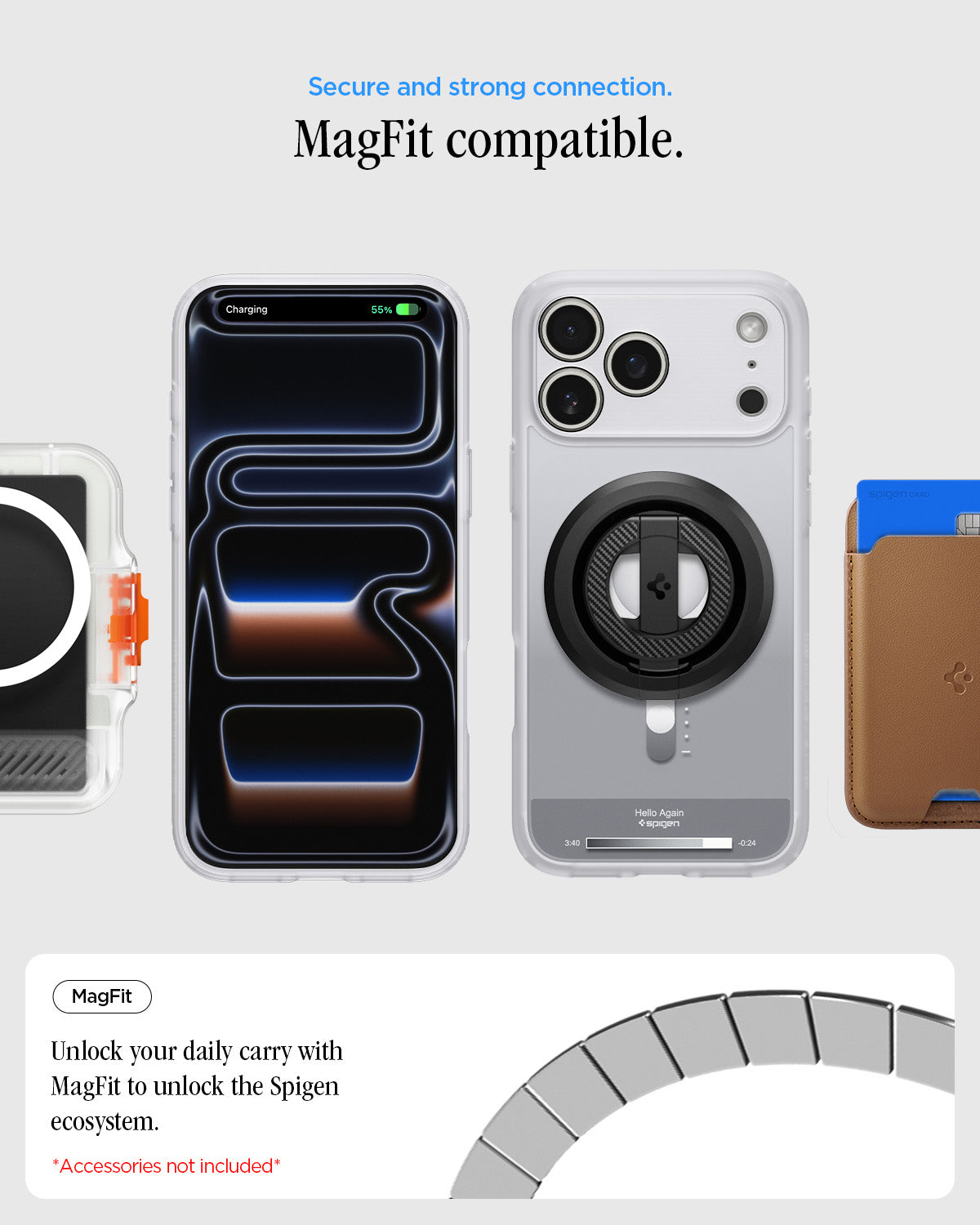 Handyhülle für iPhone 18 Pro Max, Spigen Ultra Hybrid Mag mit MagSafe, Grau-Weiß (Classic) (4/14)
