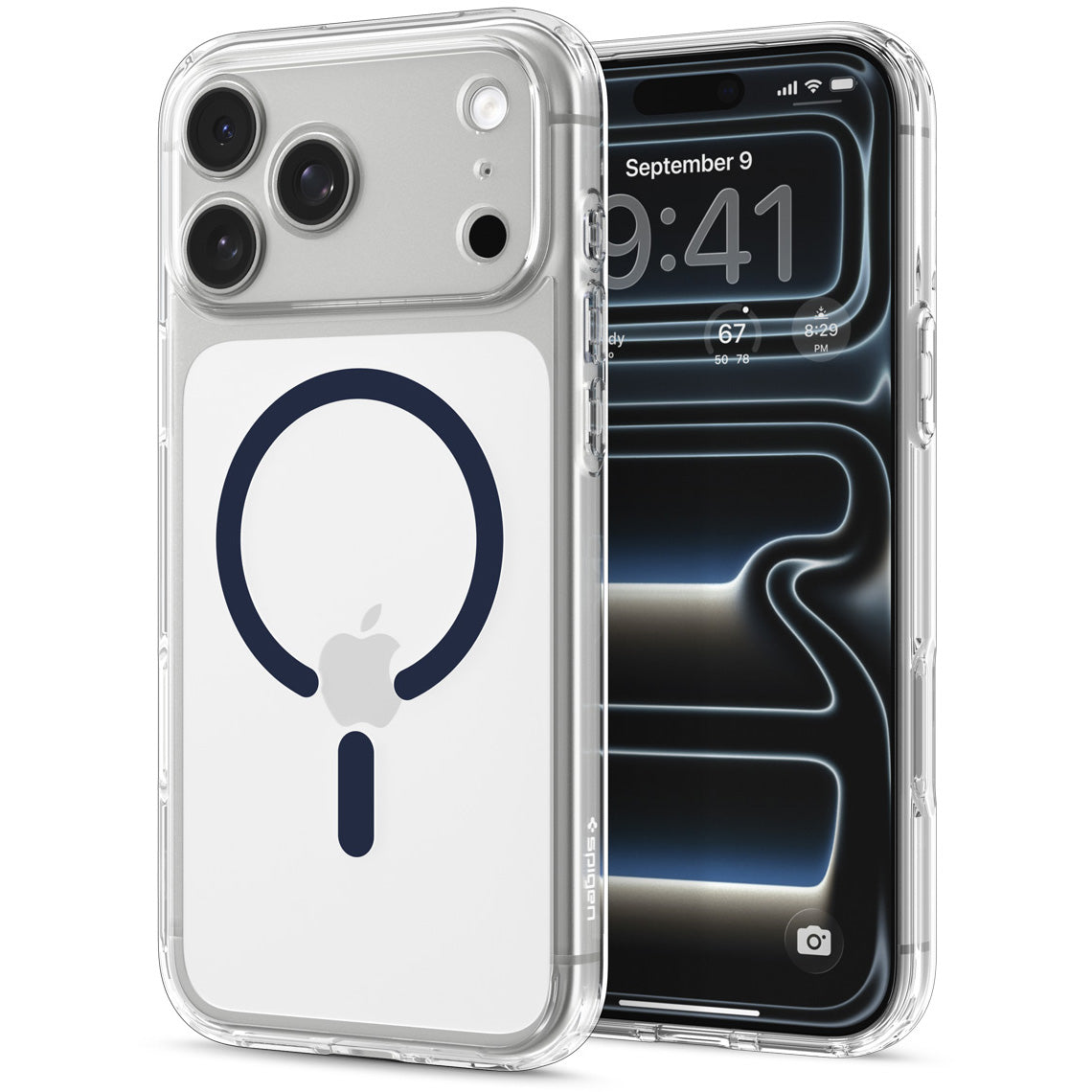 Handyhülle für iPhone 18 Pro Max, Spigen Ultra Hybrid Mag mit MagSafe, Transparent-Dunkelblau (9/16)