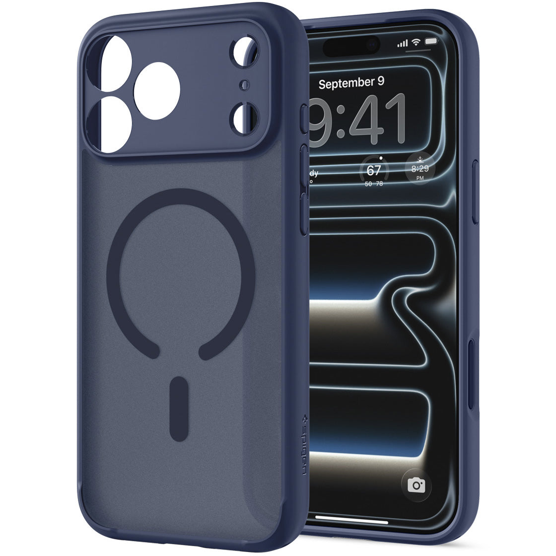 Handyhülle für iPhone 18 Pro Max, Spigen Ultra Hybrid Mag mit MagSafe, Durchscheinend-Blau (8/16)