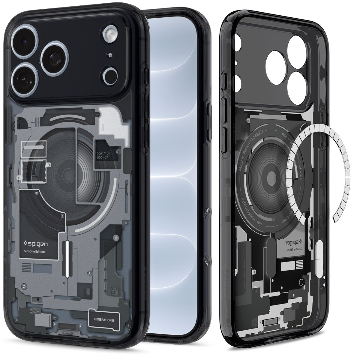 Handyhülle für iPhone 18 Pro Max, Spigen Ultra Hybrid Mag mit MagSafe, Rauchfarben-Grau (Zero One) (9/14)