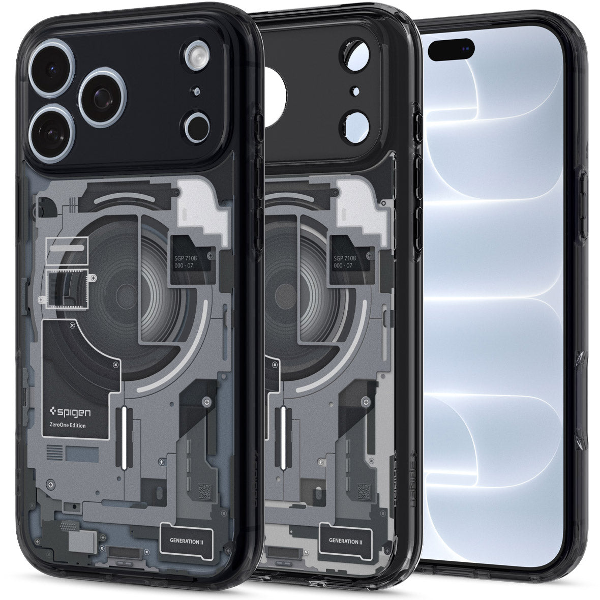Handyhülle für iPhone 18 Pro, Spigen Ultra Hybrid Mag mit MagSafe, Rauchfarben-Grau (Zero One) (1/14)