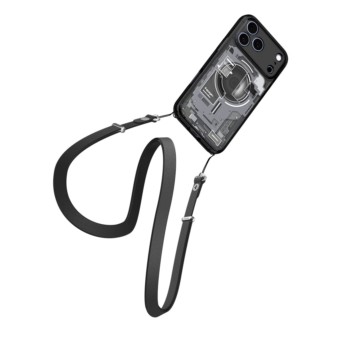 Handyhülle für iPhone 18 Pro, Spigen Ultra Hybrid Mag mit MagSafe, Rauchfarben-Grau (Zero One) (14/14)