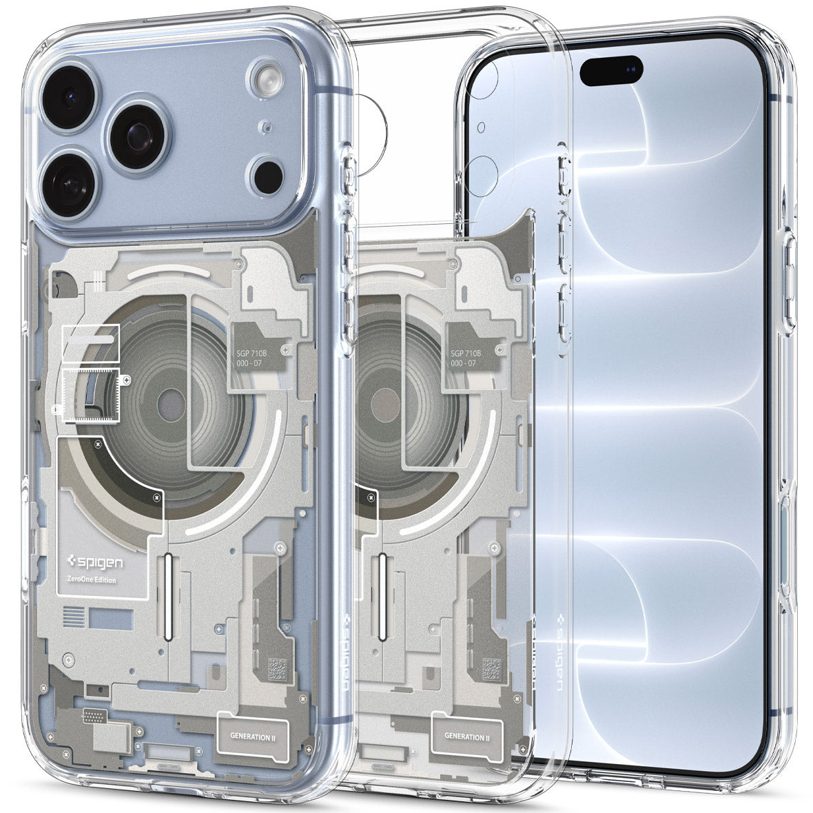 Handyhülle für iPhone 18 Pro, Spigen Ultra Hybrid Mag mit MagSafe, Transparent-Beige (Zero One) (1/14)