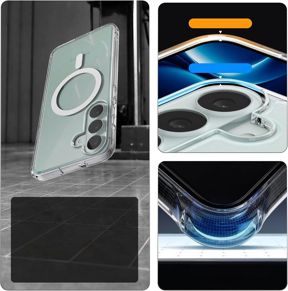 Handyhülle für Galaxy S26 FE, Spigen Ultra Hybrid Mag mit MagSafe, Transparent
