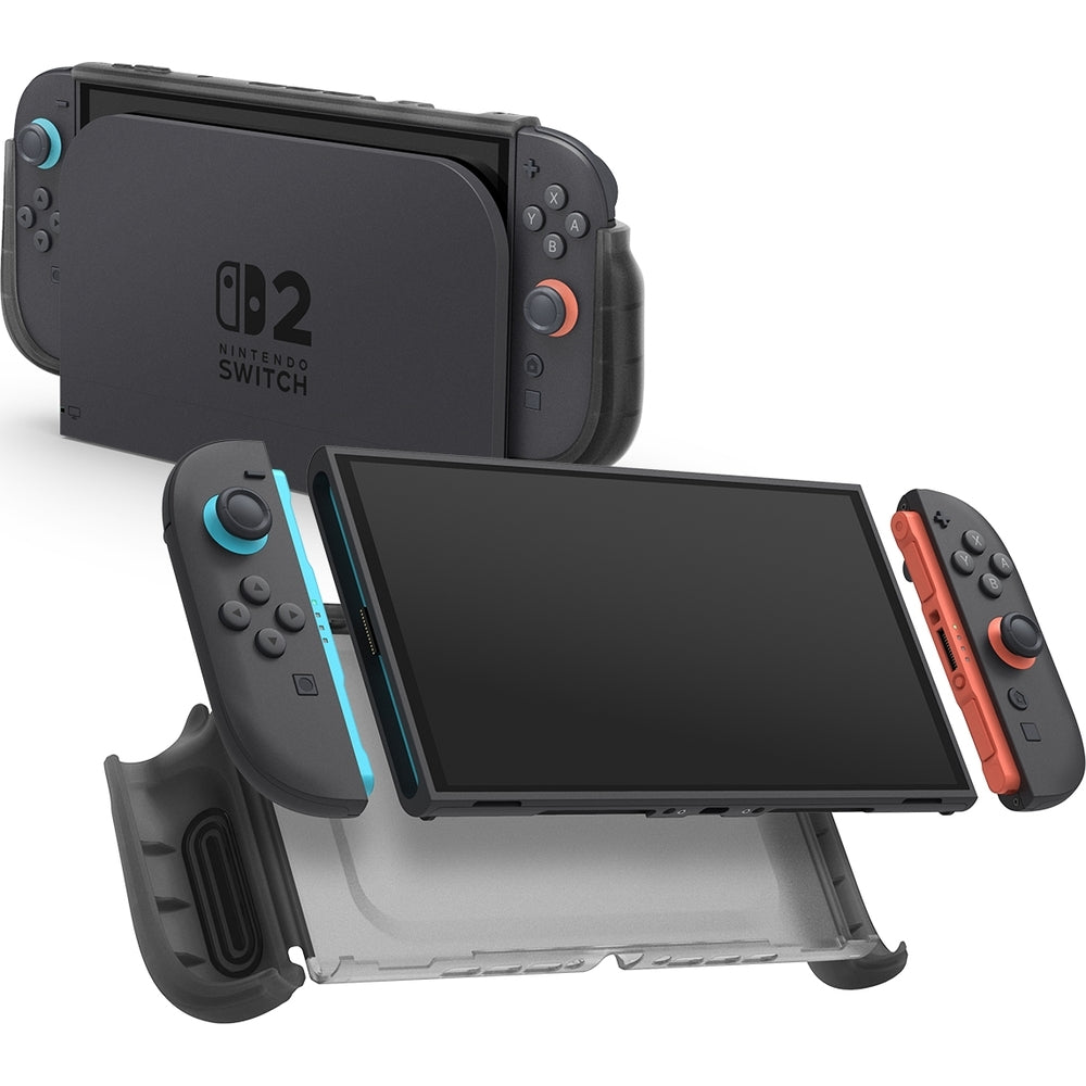 Hülle für Nintendo Switch 2, Spigen Ultra Hybrid, Rauchfarben Schwarz