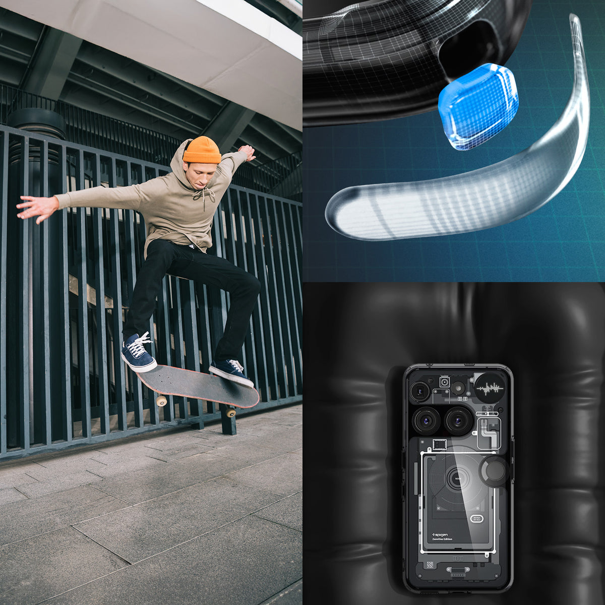 Handyhülle für Nothing Phone 3, Spigen Ultra Hybrid, Rauchfarben-Grau (Zero One)