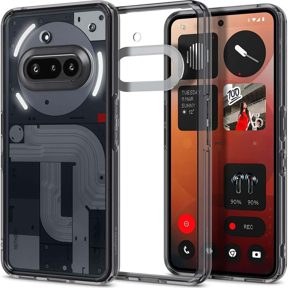 Handyhülle für Nothing Phone 3a, Spigen Ultra Hybrid, Transparent/Rauchfarben