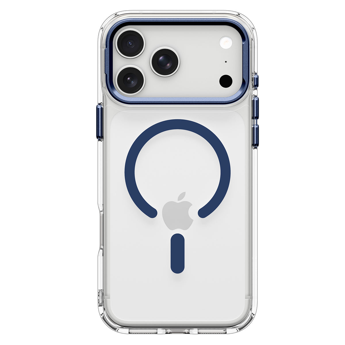 Handyhülle für iPhone 18 Pro / 17 Pro, Spigen Ultra Hybrid Optik S Mag mit MagSafe, Transparent-Dunkelblau (10/12)