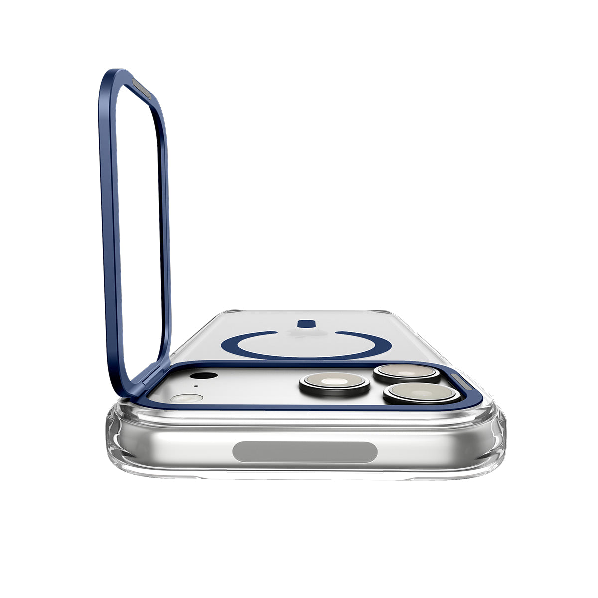 Handyhülle für iPhone 18 Pro / 17 Pro, Spigen Ultra Hybrid Optik S Mag mit MagSafe, Transparent-Dunkelblau (12/12)