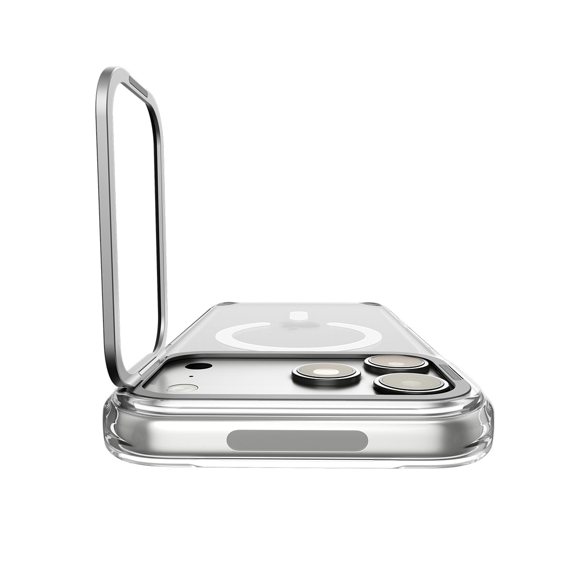 Handyhülle für iPhone 18 Pro / 17 Pro, Spigen Ultra Hybrid Optik S Mag mit MagSafe, Transparent-Silbern (12/12)