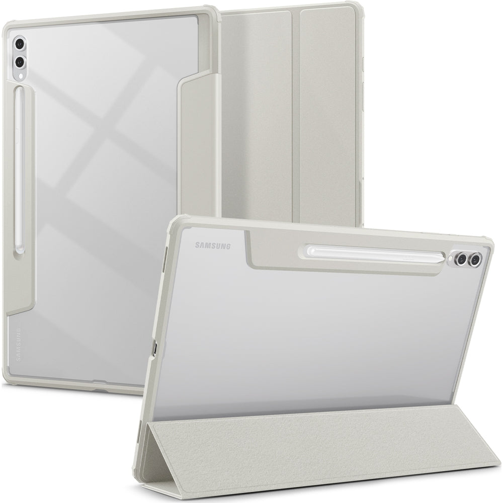 Hülle für Galaxy Tab S10 Ultra / S9 Ultra / S8 Ultra, Spigen Ultra Hybrid Pro, Grau-Transparent