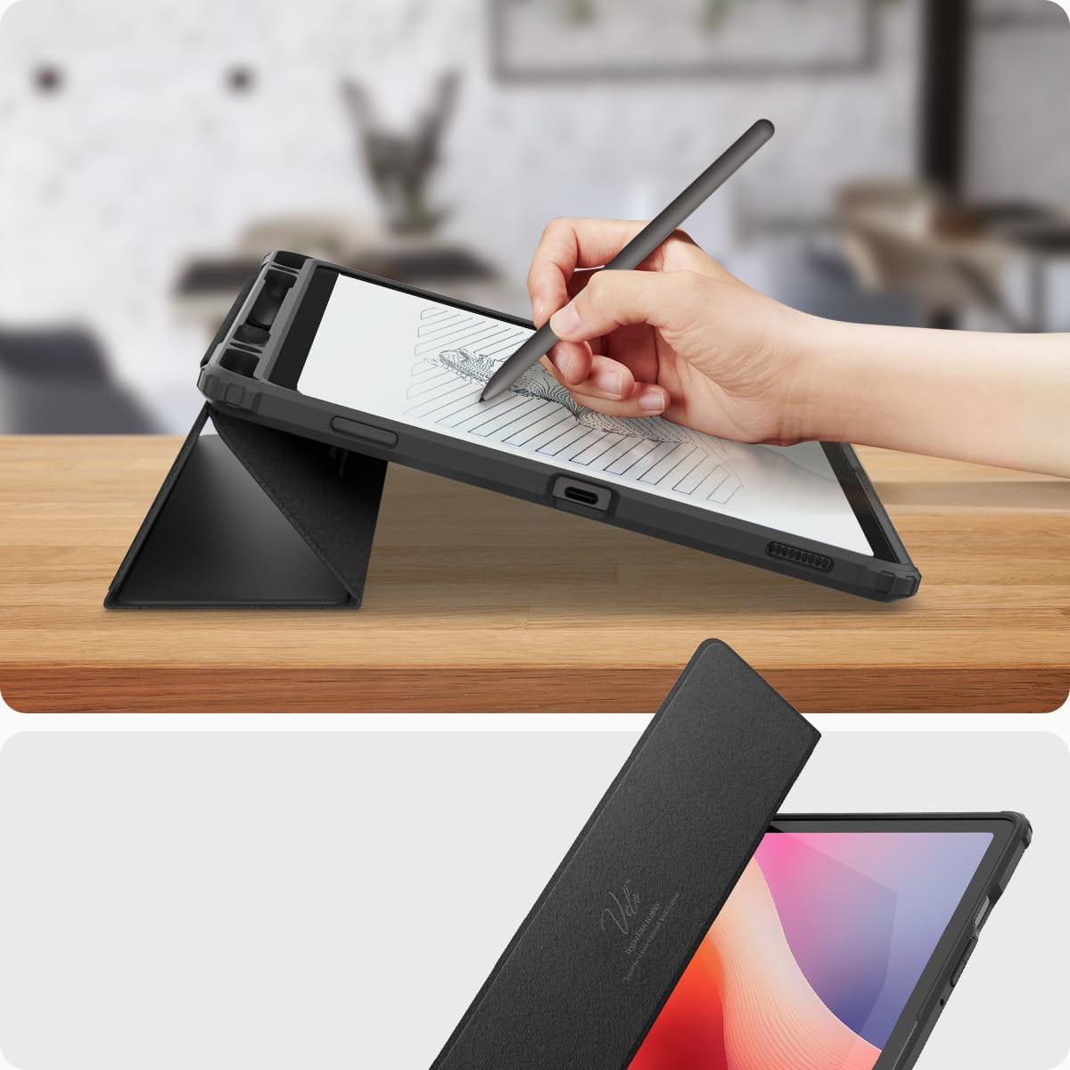 Schutzhülle für Galaxy Tab S10 FE / S9, Spigen Ultra Hybrid Pro, Schwarz und Transparent
