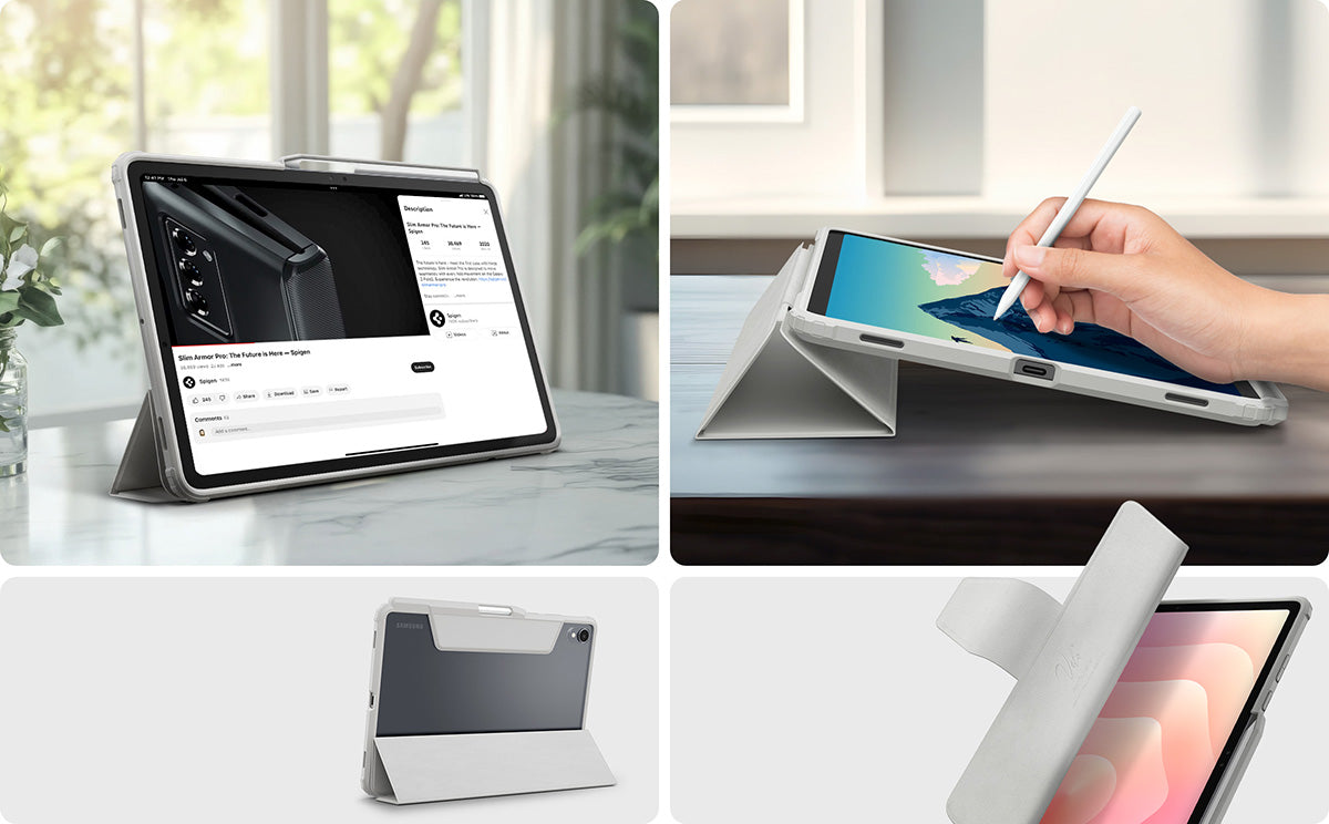 Schutzhülle für Galaxy Tab S11, Spigen Ultra Hybrid Pro, Grau-Transparent