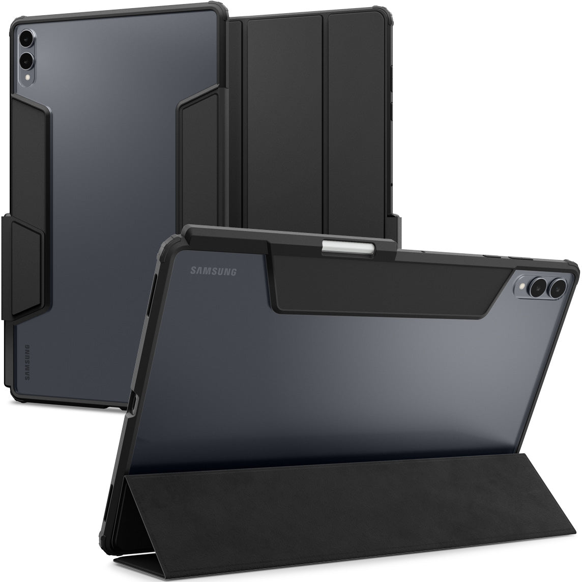 Schutzhülle für Galaxy Tab S11 Ultra, Spigen Ultra Hybrid Pro, Schwarz-Transparent