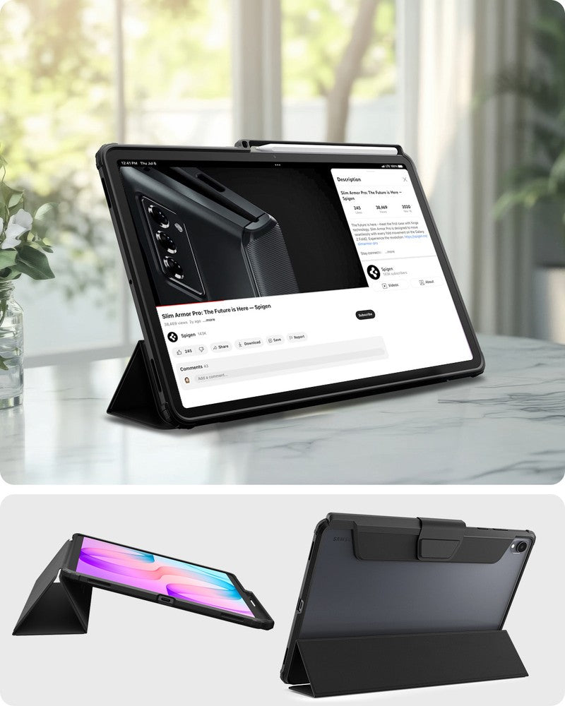 Schutzhülle für Galaxy Tab S12 Plus, Spigen Ultra Hybrid Pro, Schwarz-Transparent (5/17)