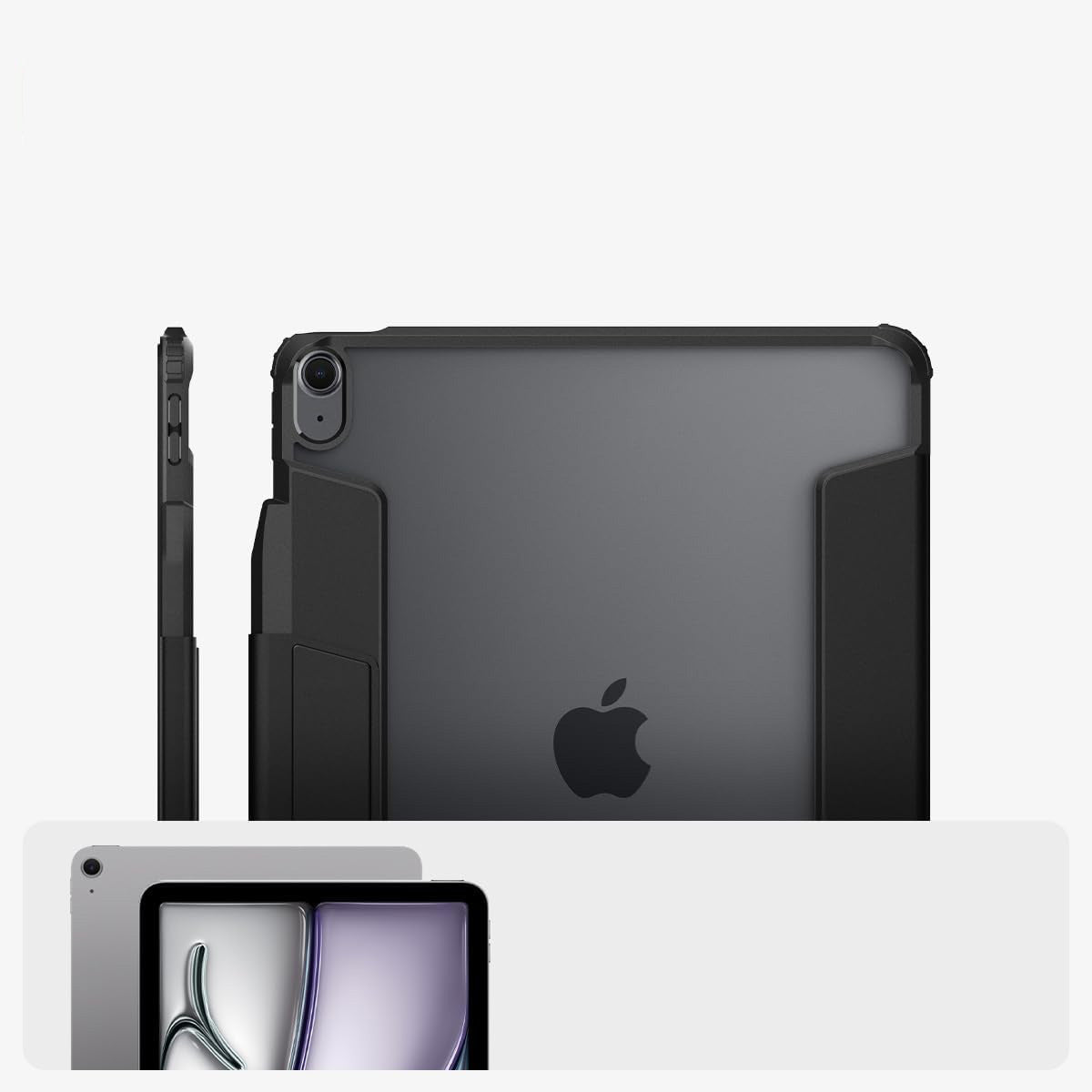 Schutzhülle für iPad Air 13" M4/M3/M2, Spigen Ultra Hybrid Pro, Schwarz und Transparent