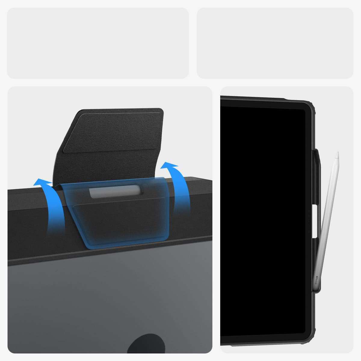 Schutzhülle für iPad Air 13" M4/M3/M2, Spigen Ultra Hybrid Pro, Schwarz und Transparent