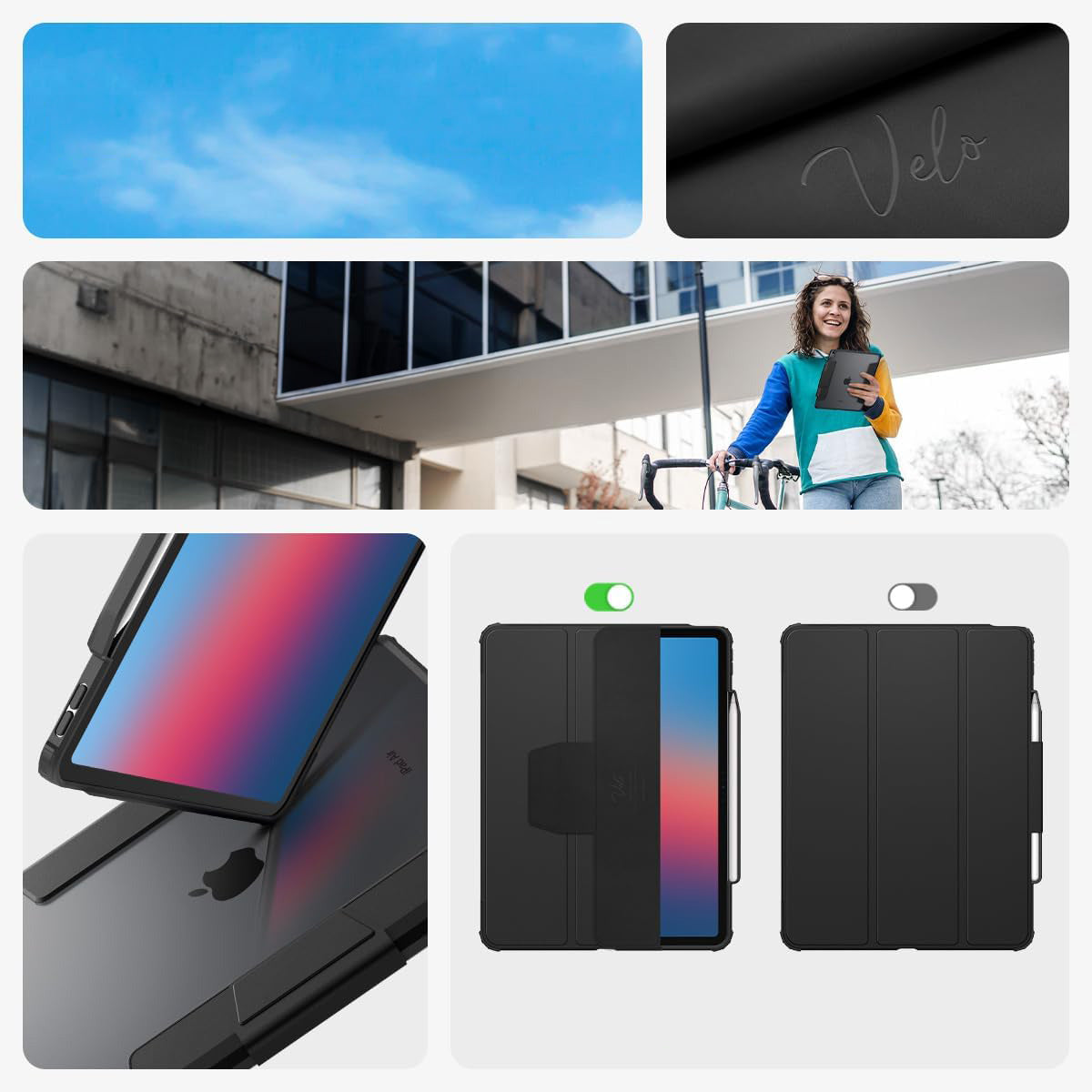 Schutzhülle für iPad Air 13" M4/M3/M2, Spigen Ultra Hybrid Pro, Schwarz und Transparent