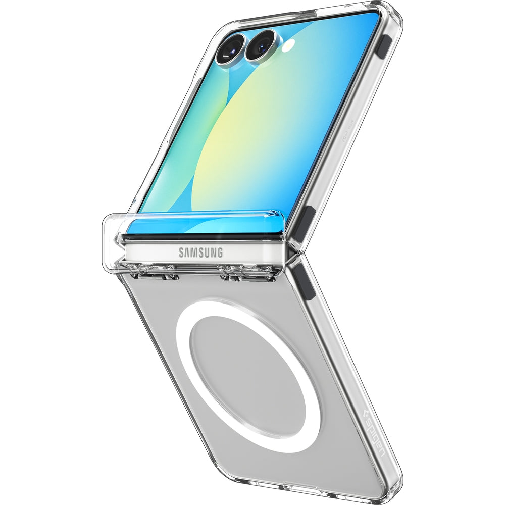 Handyhülle für Galaxy Z Flip7, Spigen Ultra Hybrid Pro Mag mit MagSafe, Transparent-Weiß