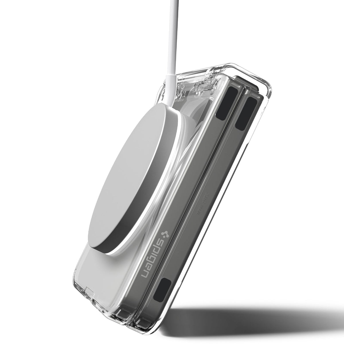 Handyhülle für Galaxy Z Flip7, Spigen Ultra Hybrid Pro Mag mit MagSafe, Transparent-Weiß