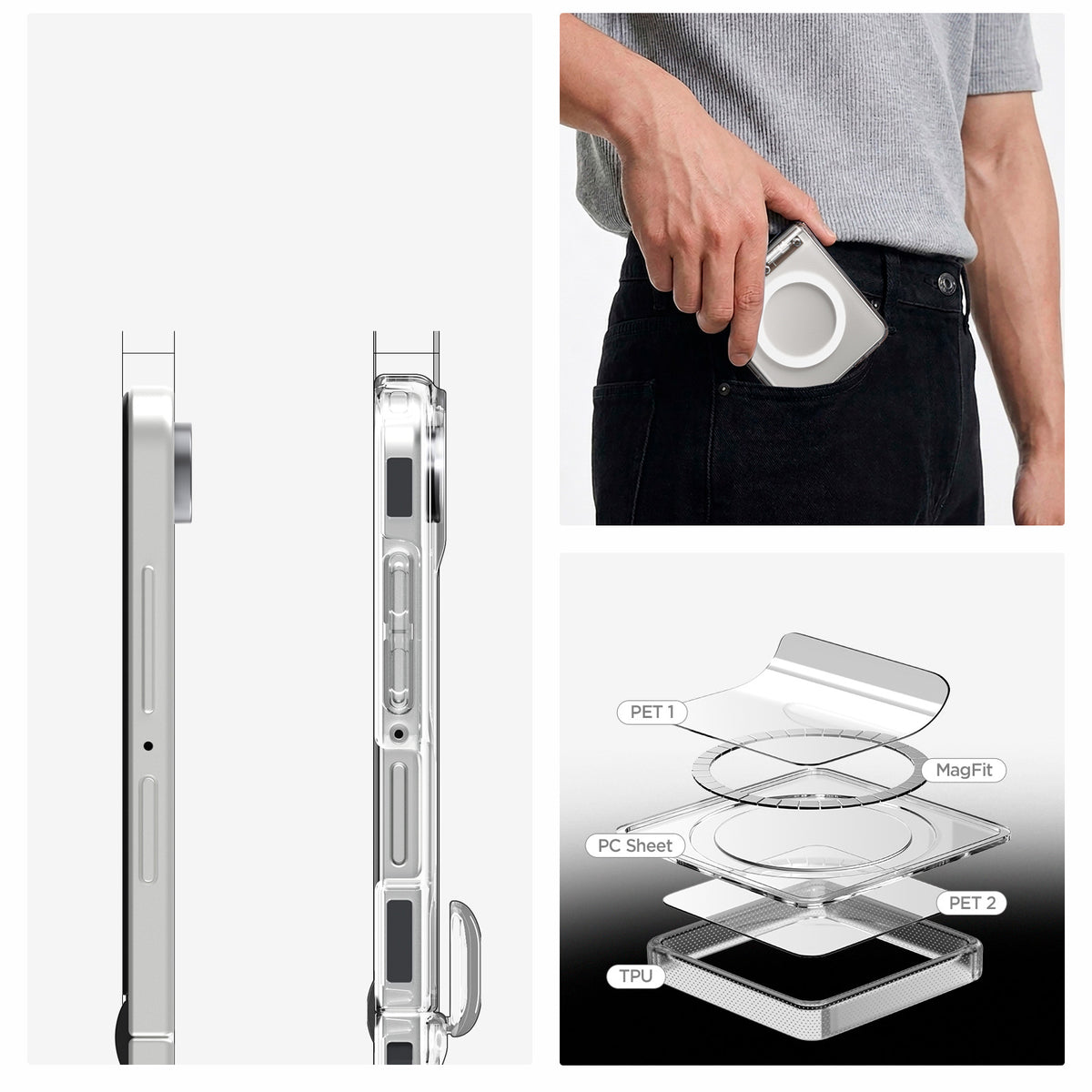 Handyhülle für Galaxy Z Flip8, Spigen Ultra Hybrid Pro Mag mit MagSafe, Transparent