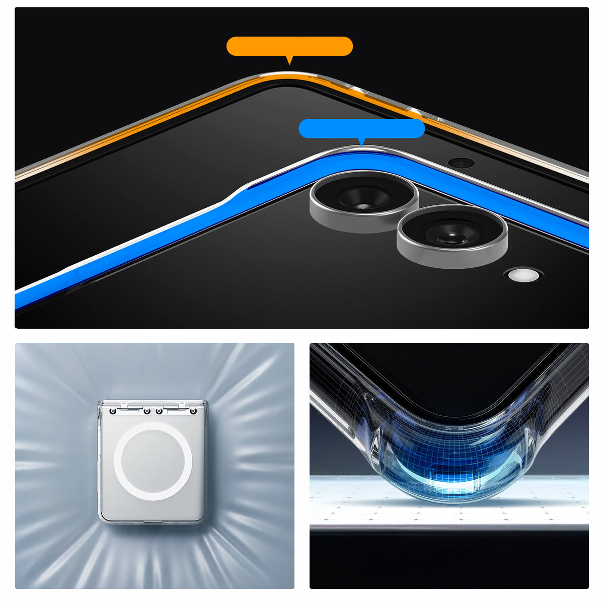 Handyhülle für Galaxy Z Flip8, Spigen Ultra Hybrid Pro Mag mit MagSafe, Transparent