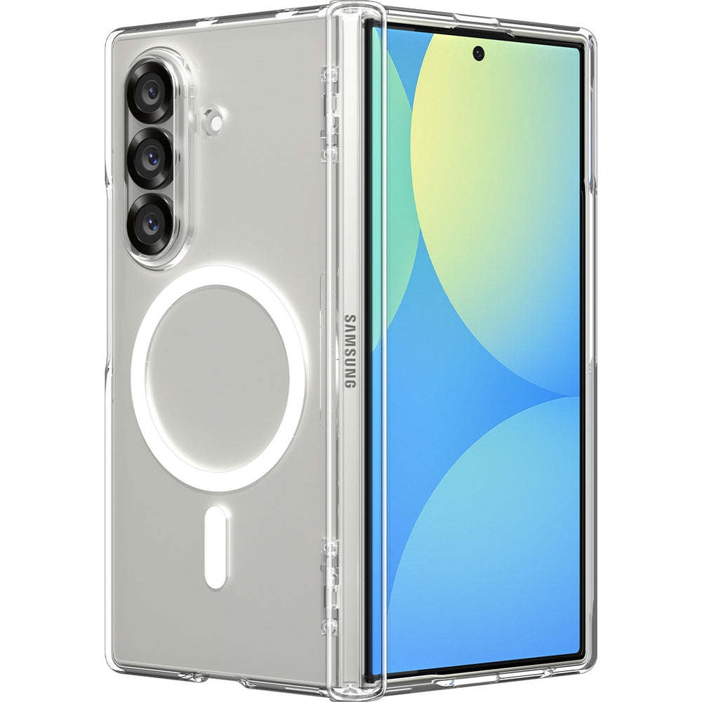 Handyhülle für Galaxy Z Fold7, Spigen Ultra Hybrid Pro Mag mit MagSafe, Transparent-Weiß